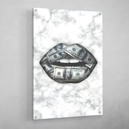 Dollar Bill Lips Wall Art - The Trendy Art