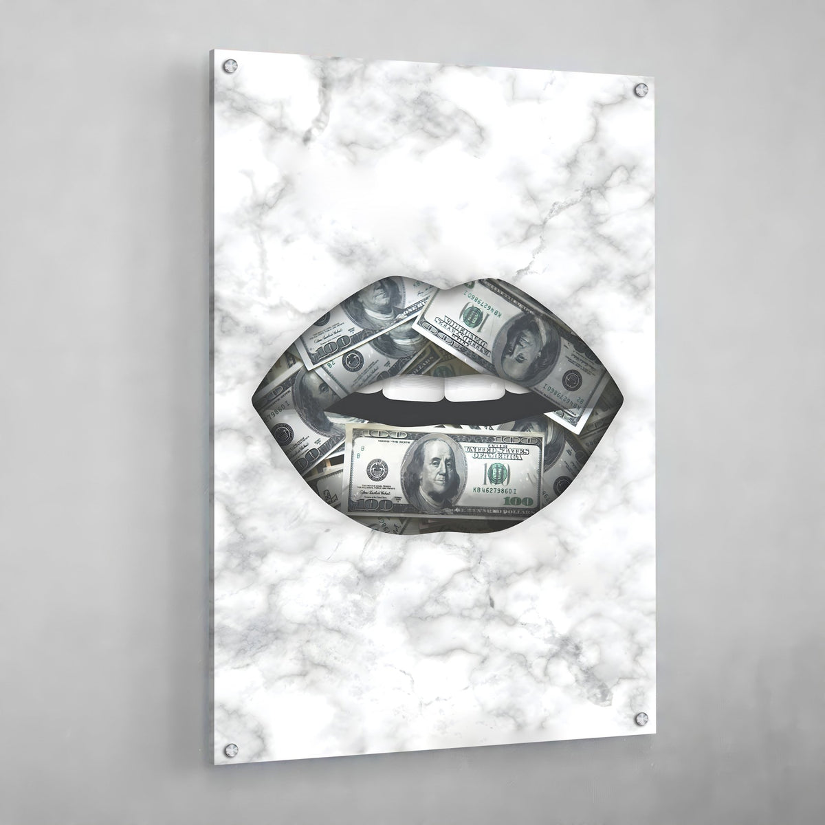 Dollar Bill Lips Wall Art - The Trendy Art
