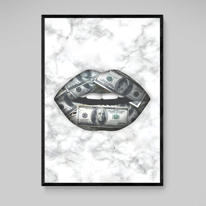 Dollar Bill Lips Wall Art - The Trendy Art