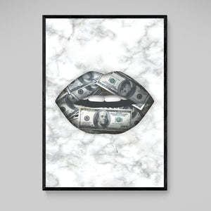 Dollar Bill Lips Wall Art - The Trendy Art