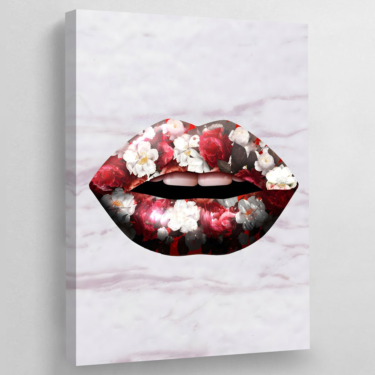 Flowers Lips Wall Art - The Trendy Art