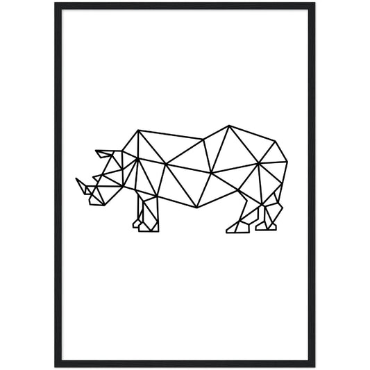 Geometric Rhinoceros Wall Art - The Trendy Art