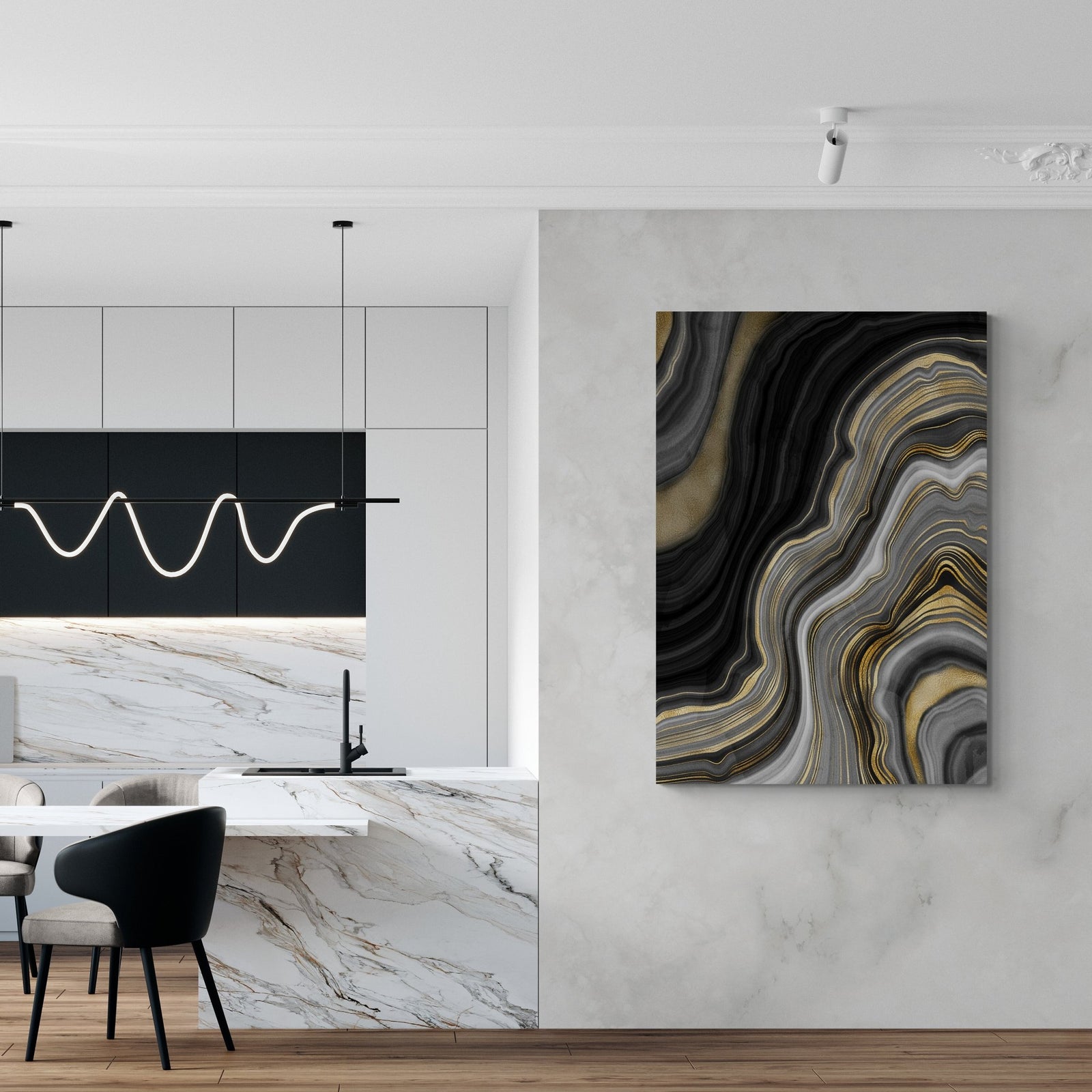 Gold Marble Wall Art - The Trendy Art