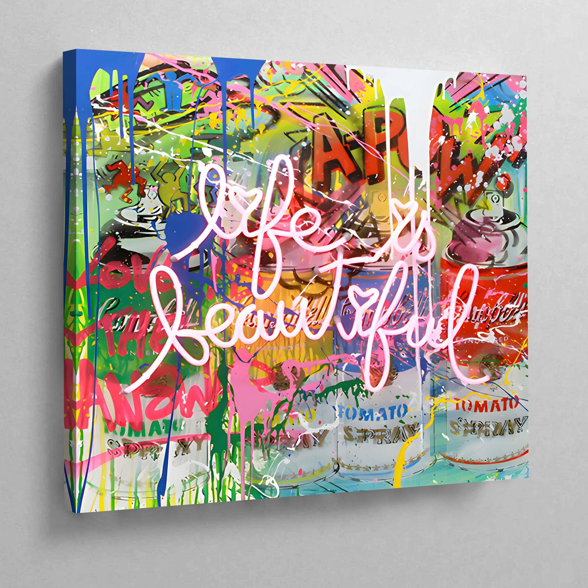 Graffiti Life Is Beautiful Wall Art - The Trendy Art