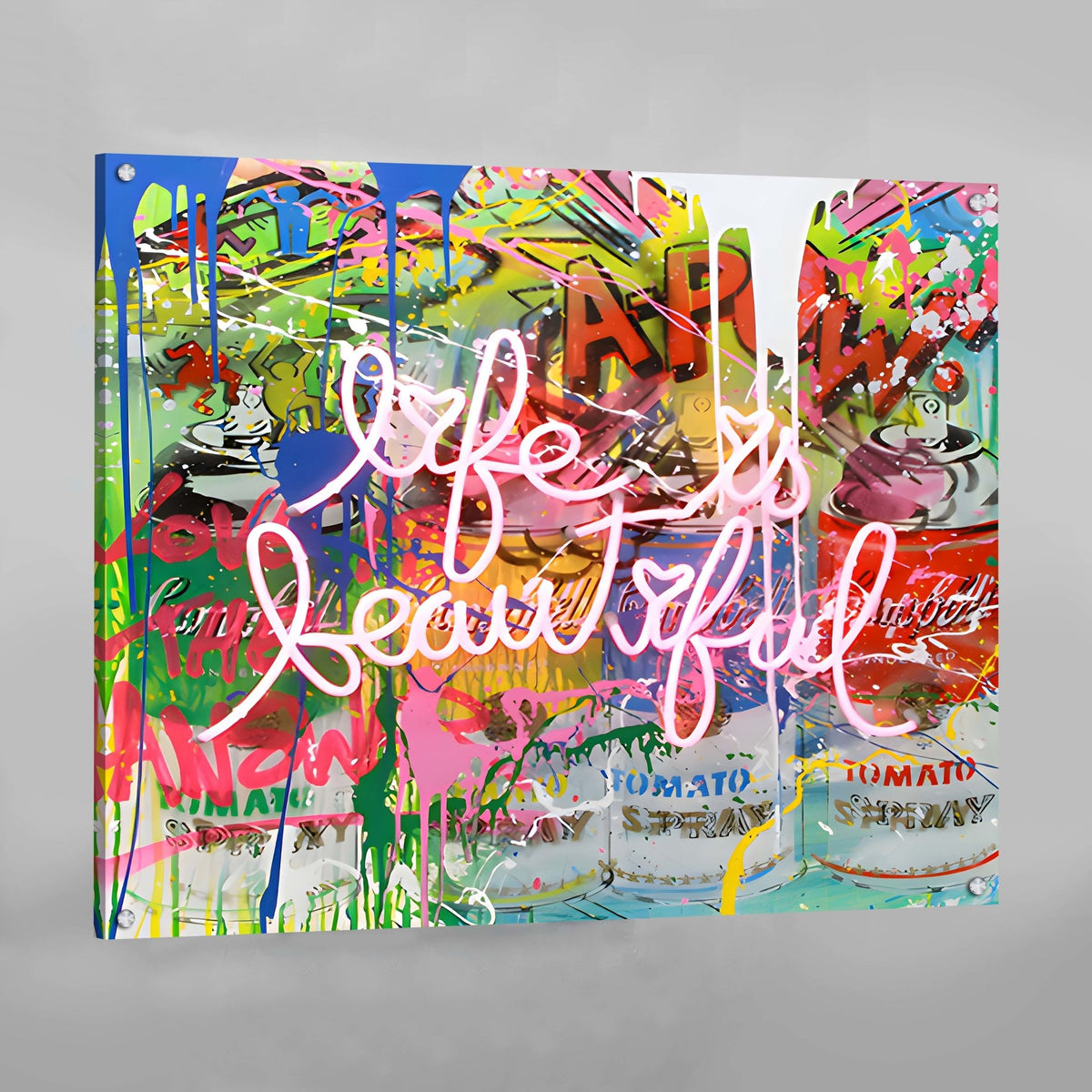 Graffiti Life Is Beautiful Wall Art - The Trendy Art