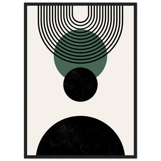 Green And Black Minimalist Wall Art - The Trendy Art