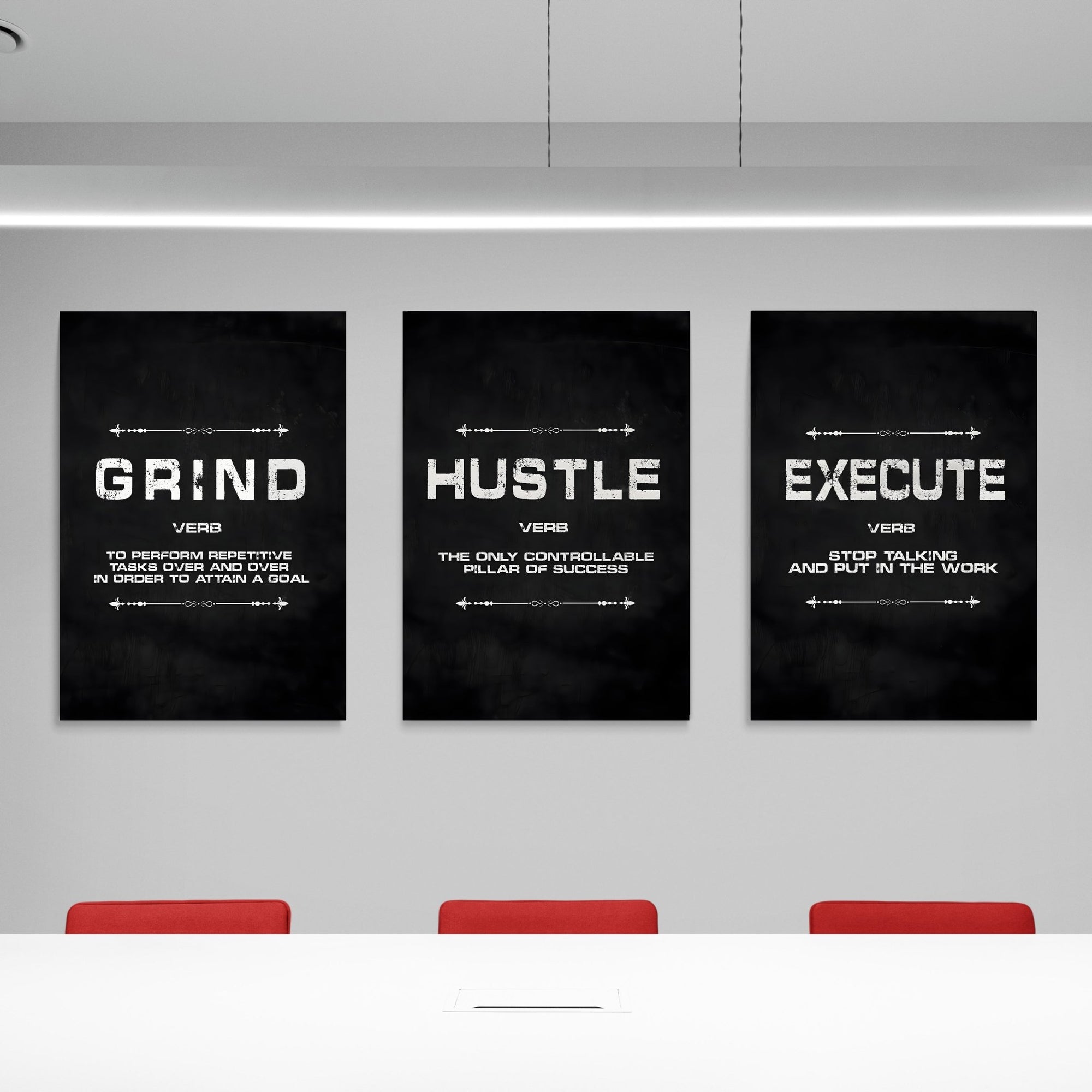 Grind Hustle Execution Wall Art - The Trendy Art