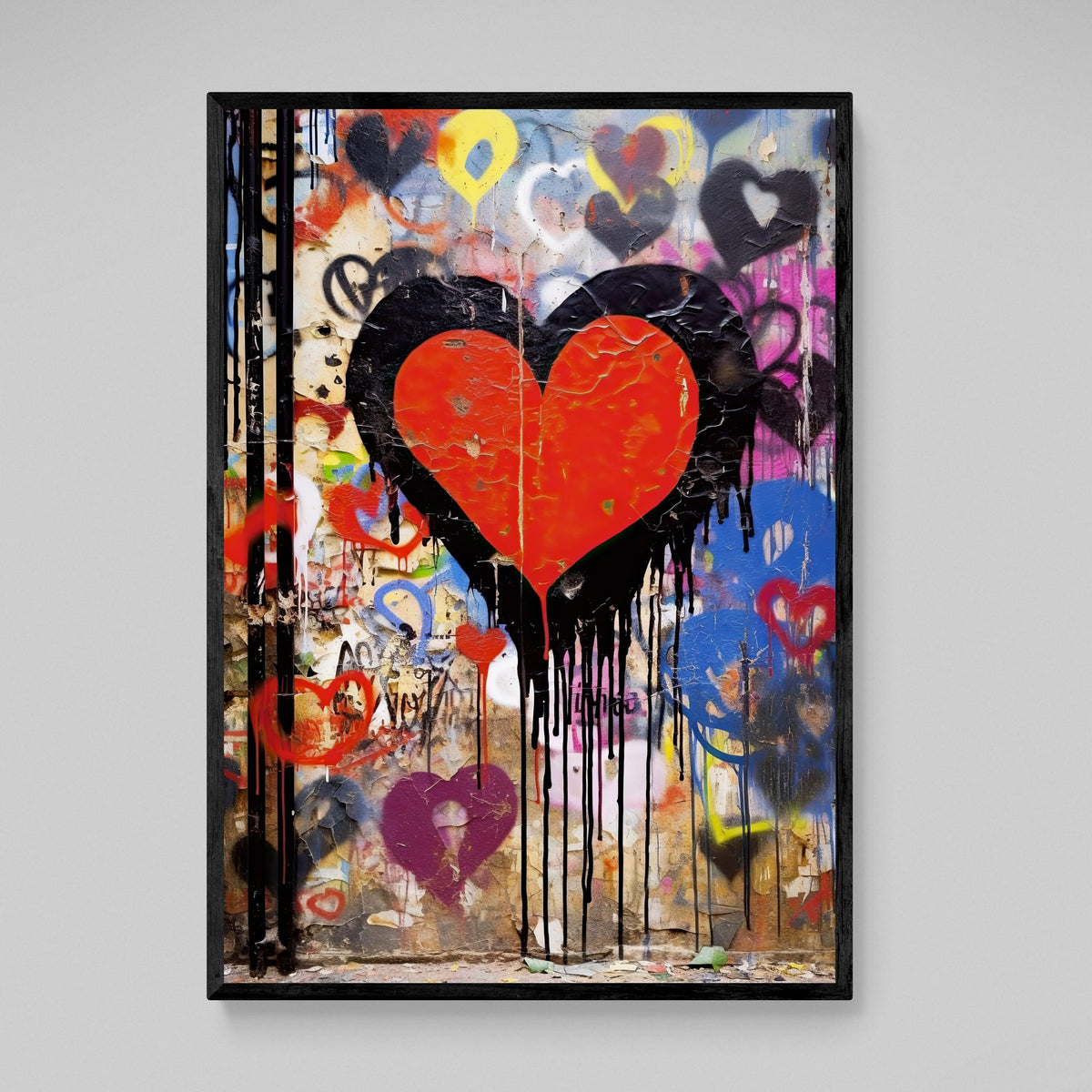 Heart Graffiti Wall Art - The Trendy Art
