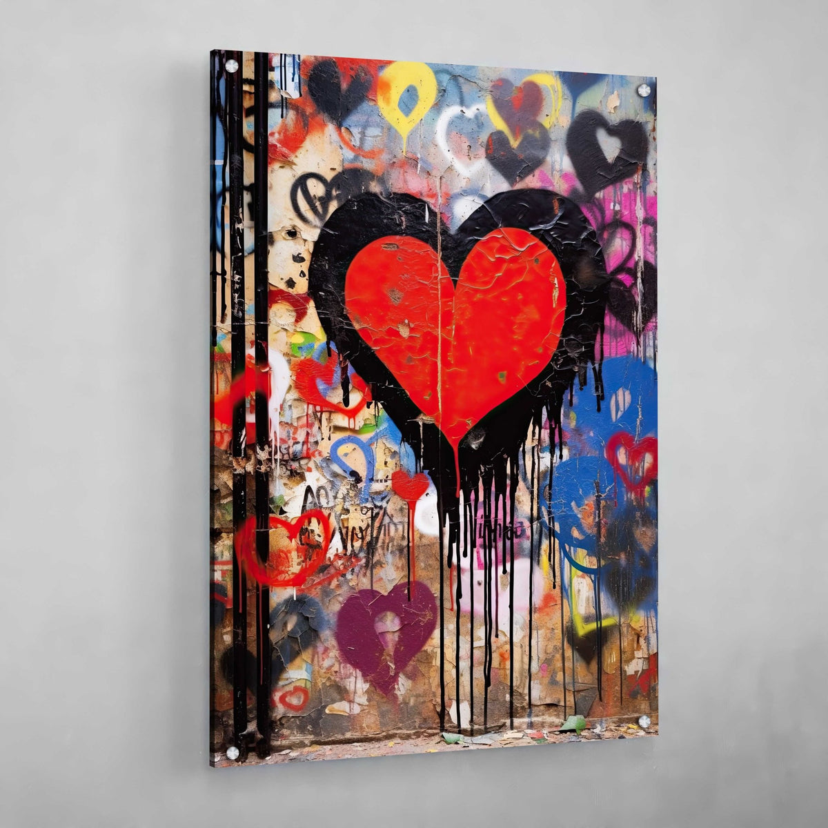Heart Graffiti Wall Art - The Trendy Art