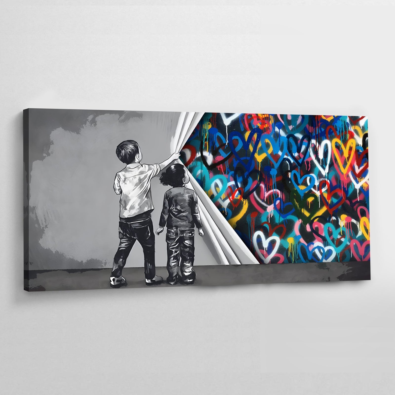 Hearts Graffiti Wall Art - The Trendy Art