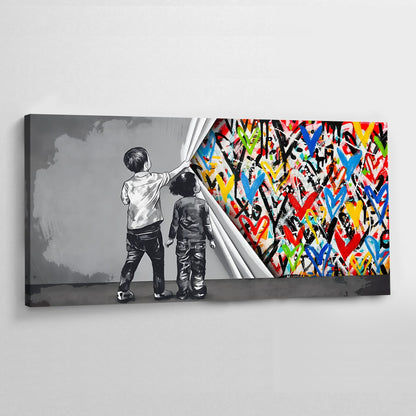 Hearts Graffitis Wall Art - The Trendy Art
