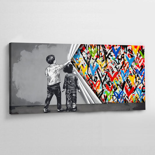 Hearts Graffitis Wall Art - The Trendy Art