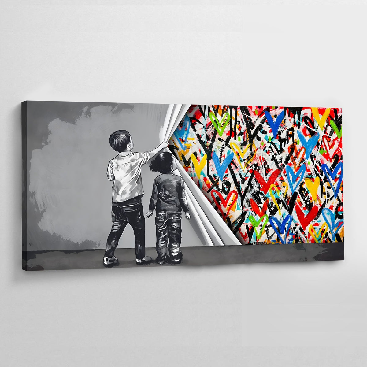 Hearts Graffitis Wall Art - The Trendy Art