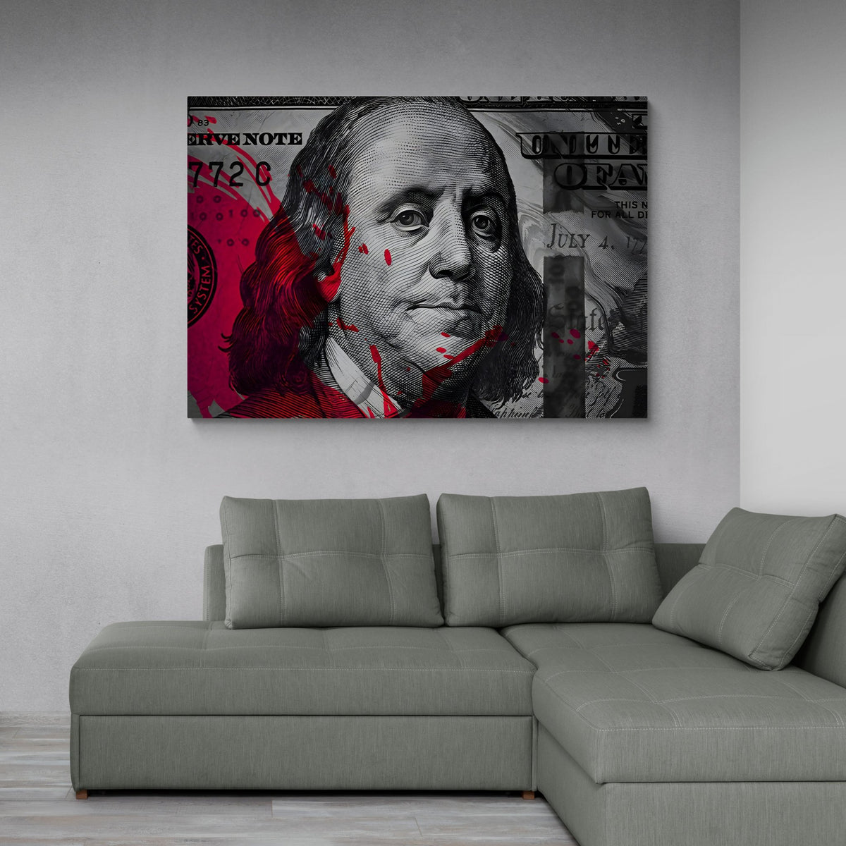Hundred Dollar Bill Wall Art - The Trendy Art