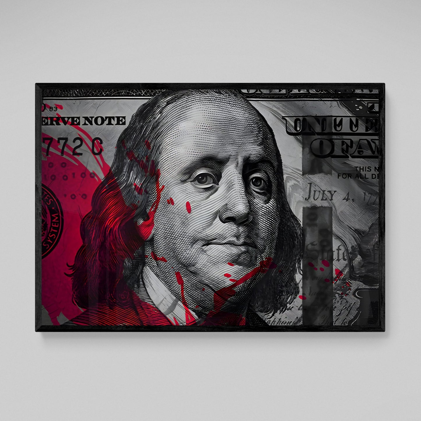 Hundred Dollar Bill Wall Art - The Trendy Art