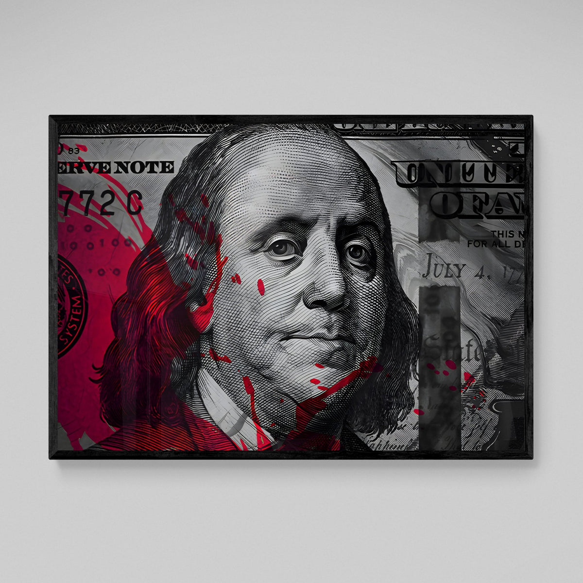 Hundred Dollar Bill Wall Art - The Trendy Art