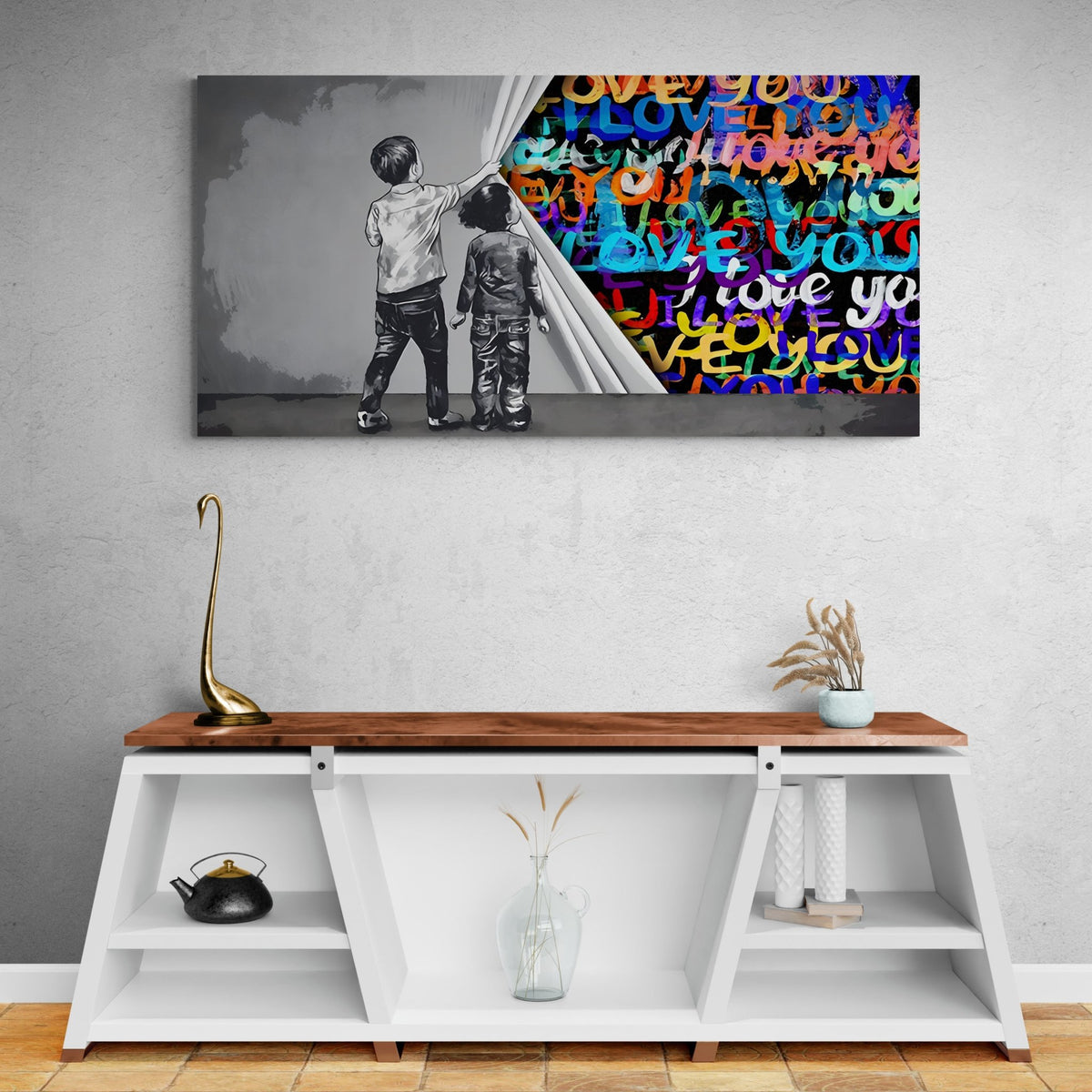 I Love You Graffiti Wall Art - The Trendy Art