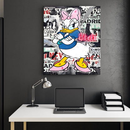 Lady Duck Graffiti Wall Art - The Trendy Art