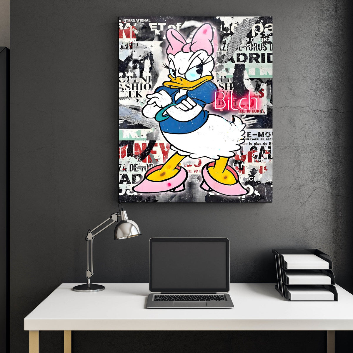 Lady Duck Graffiti Wall Art - The Trendy Art