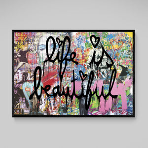 Large Life Is Beautiful Wall Art - The Trendy Art