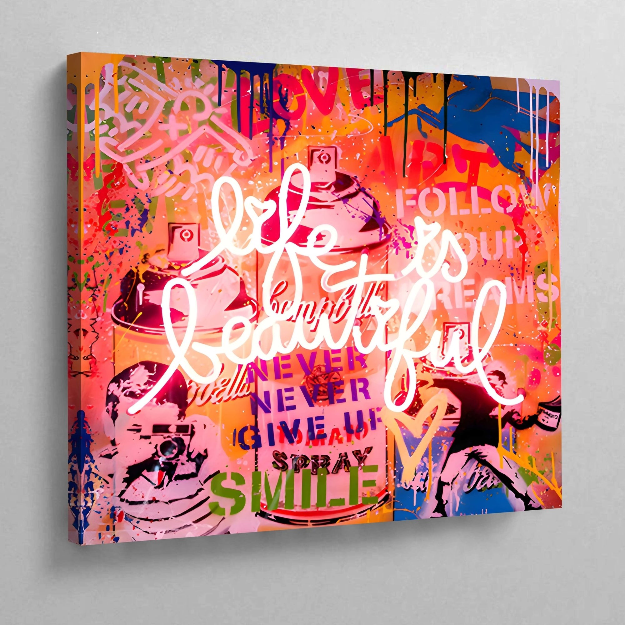 Life Is Beautiful Canvas Wall Art - The Trendy Art
