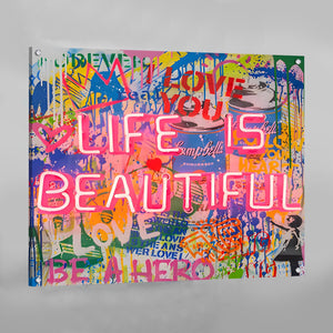 Life Is Beautiful Graffiti Wall Art - The Trendy Art