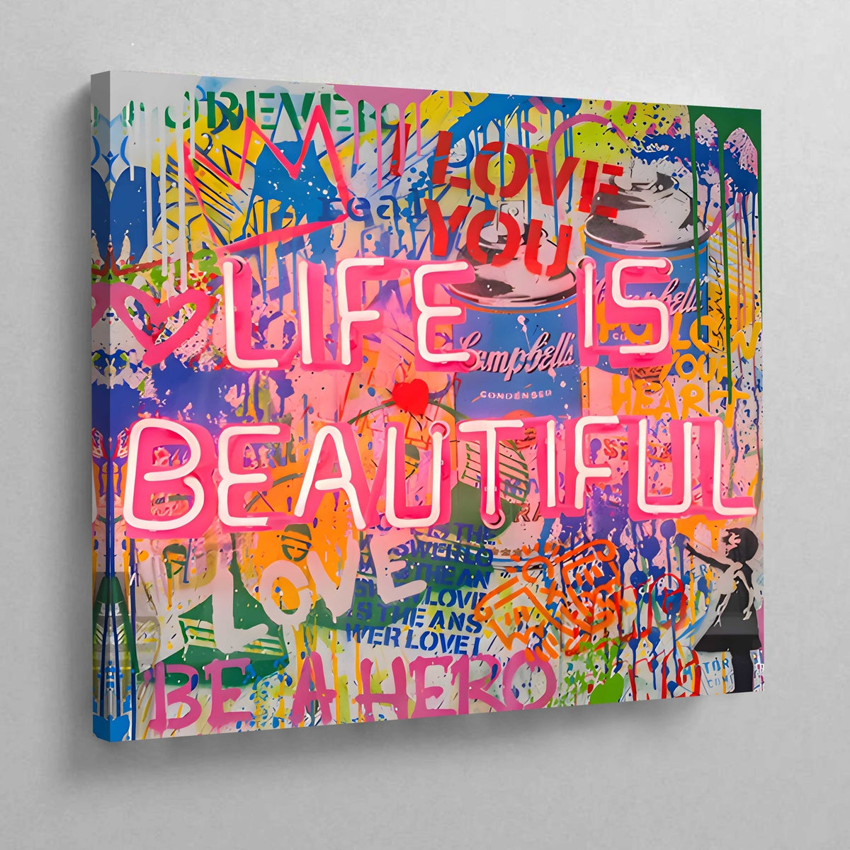 Life Is Beautiful Graffiti Wall Art - The Trendy Art