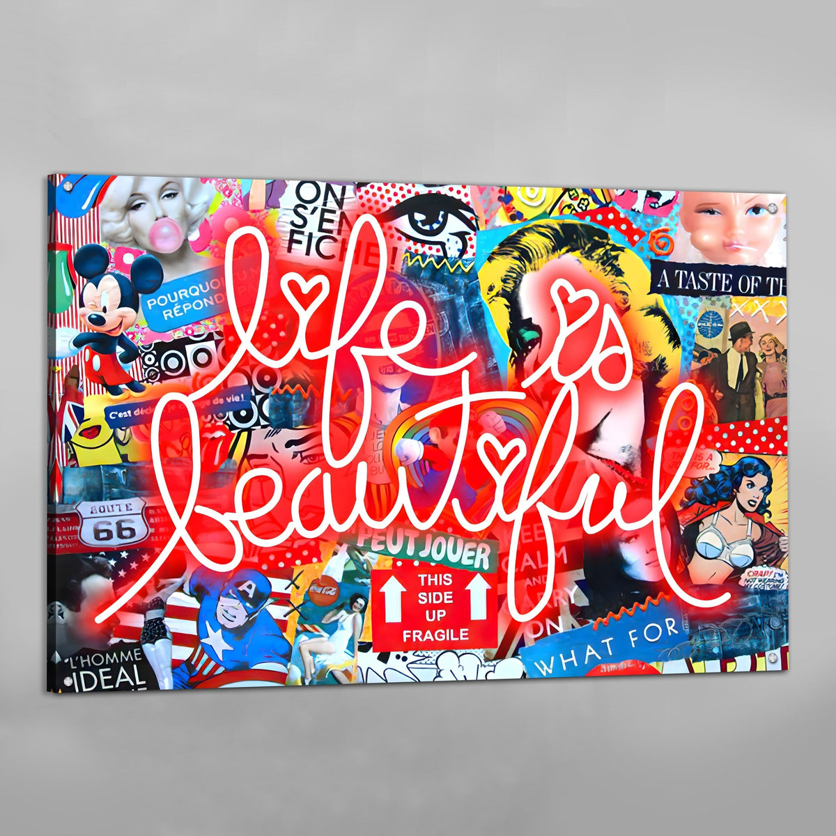 Life Is Beautiful Pop Art Canvas - The Trendy Art