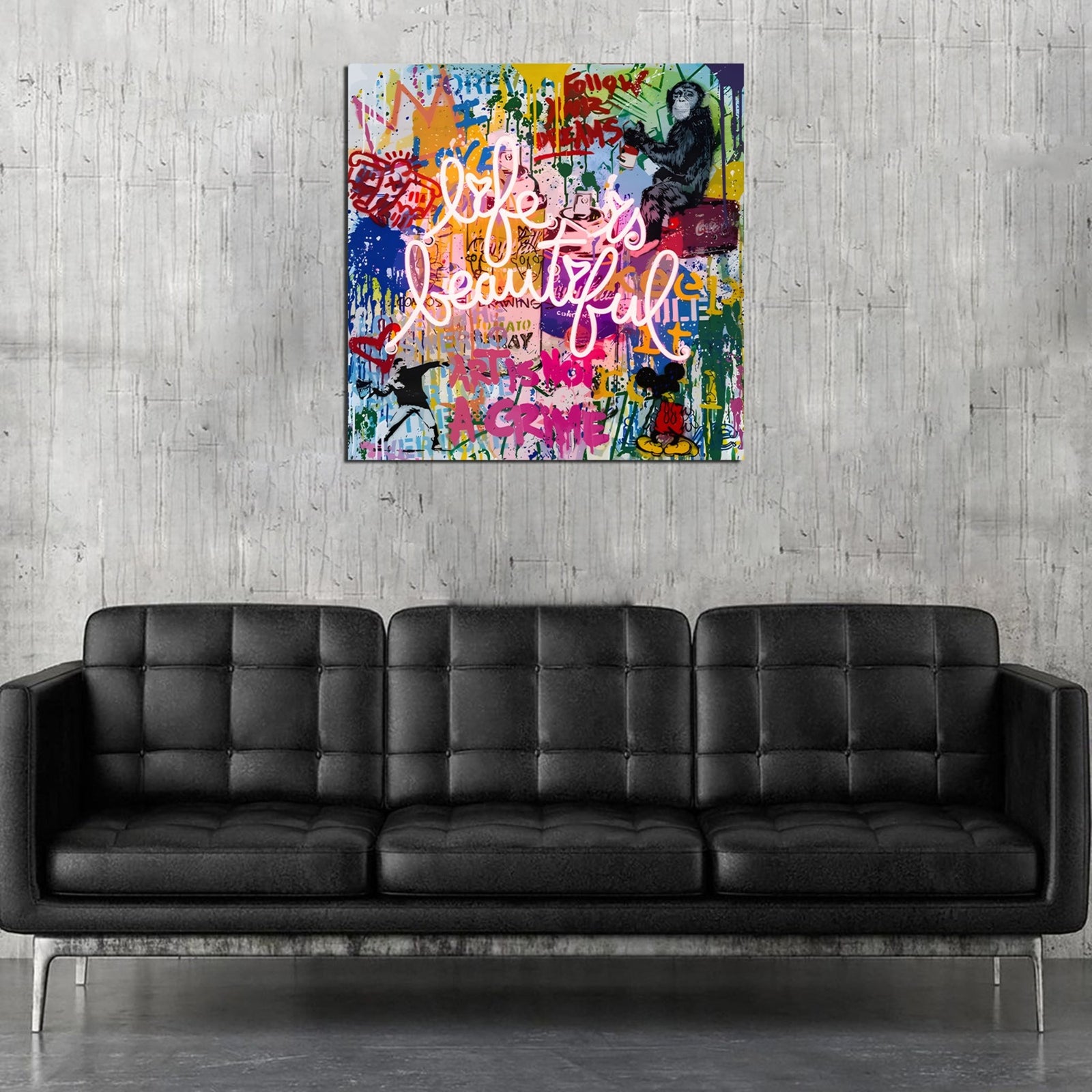 Life Is Beautiful Street Art Canvas - The Trendy Art