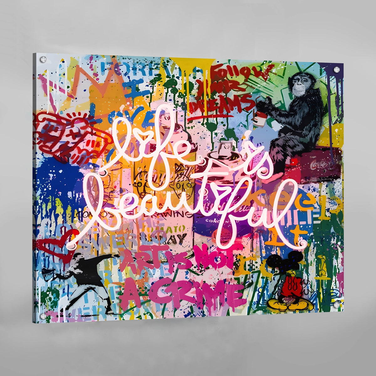 Life Is Beautiful Street Art Canvas - The Trendy Art