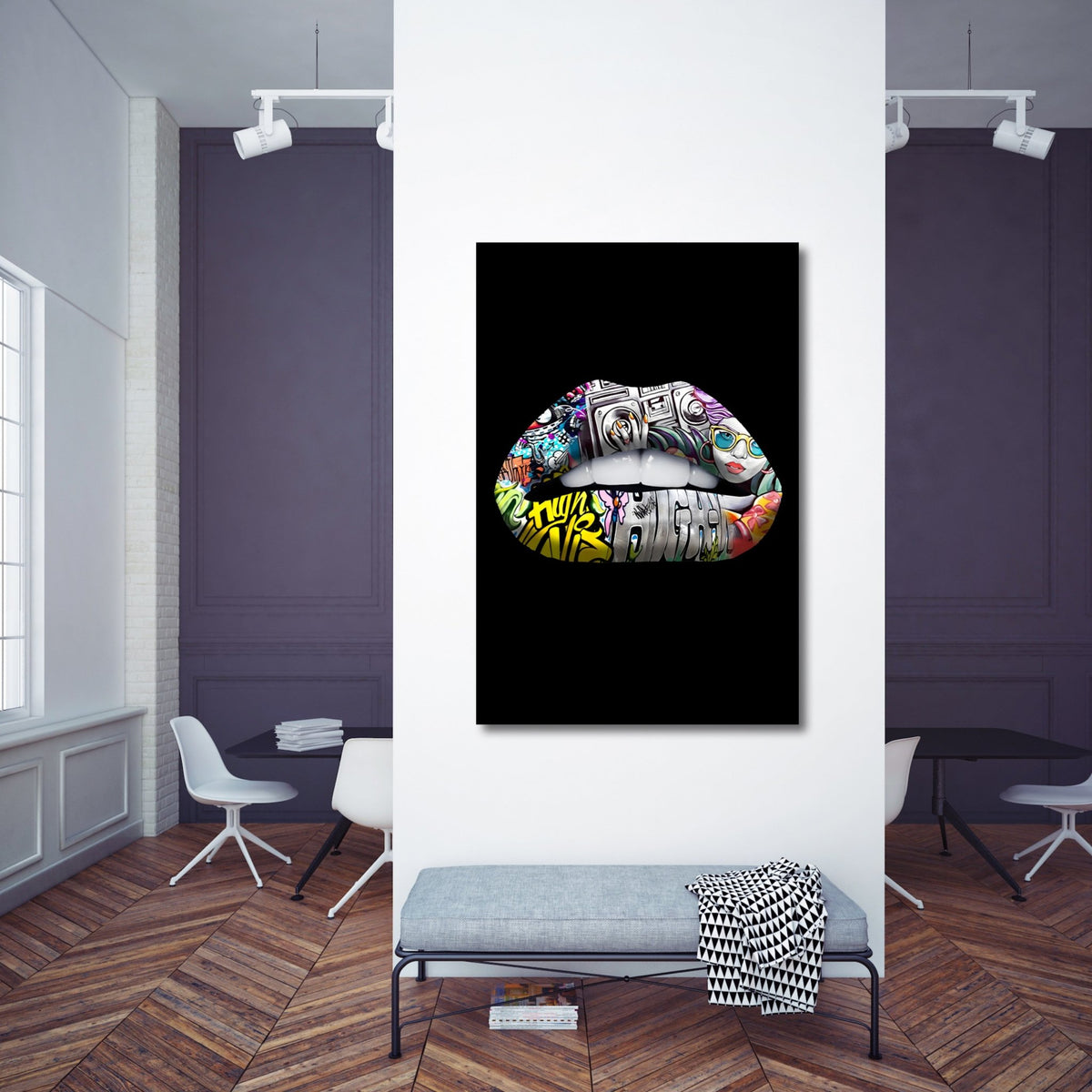 Lips Canvas Wall Art - The Trendy Art
