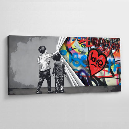 Love Heart Graffiti Wall Art - The Trendy Art