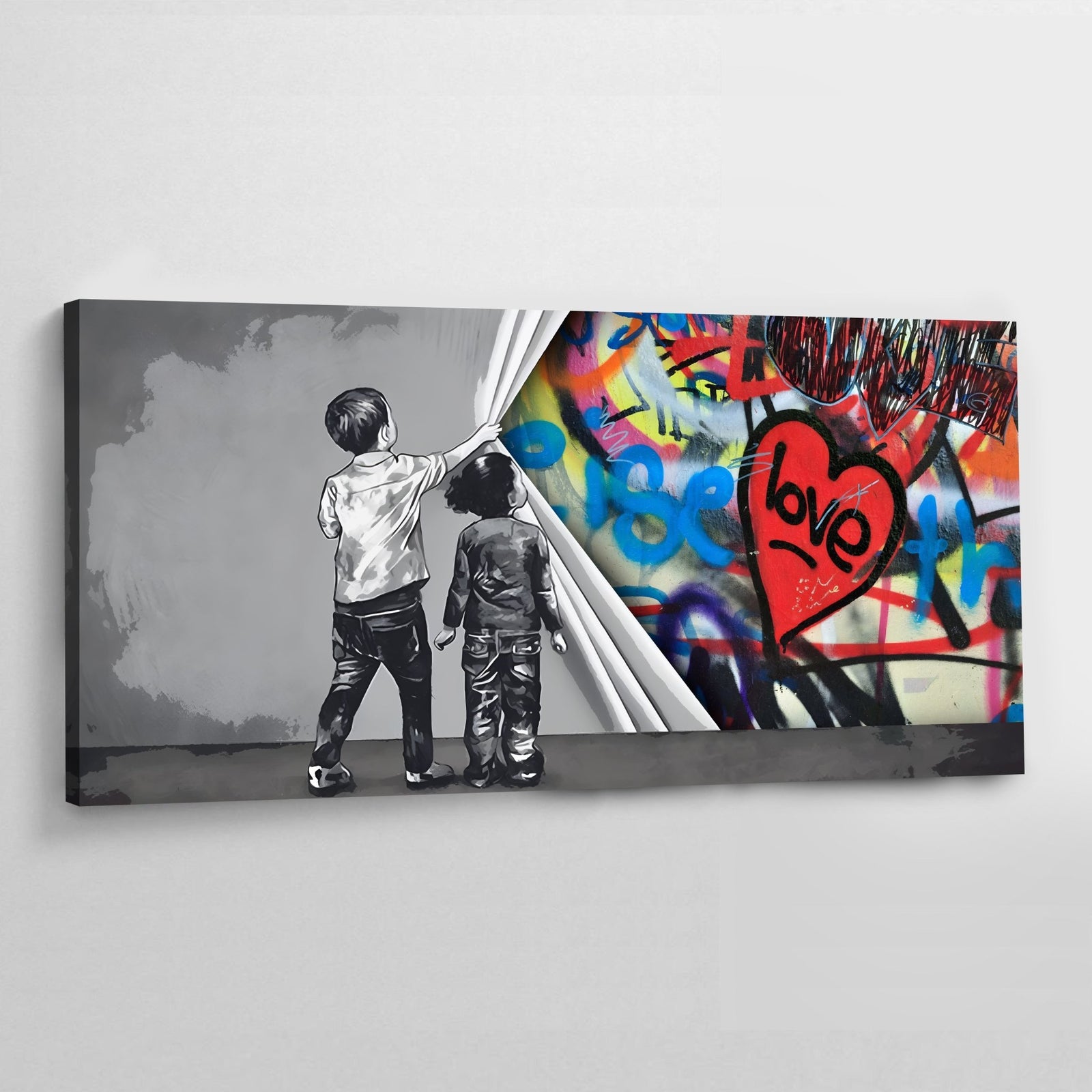 Love Heart Graffiti Wall Art - The Trendy Art