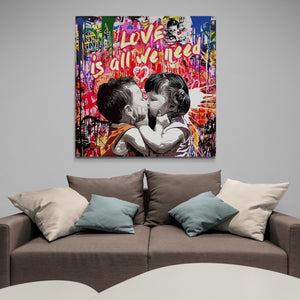 Love Is All We Need Canvas Wall Art - The Trendy Art