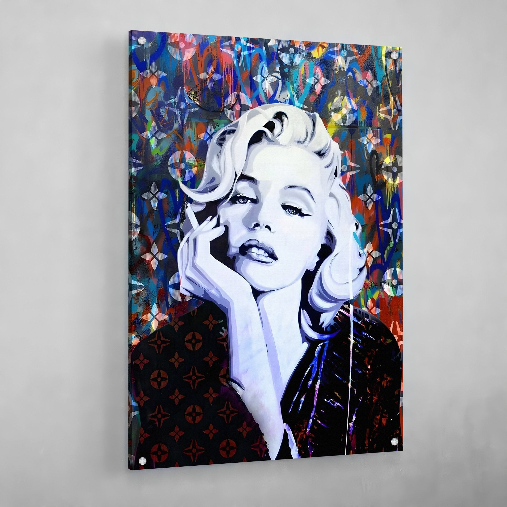 Death Nyc Large Framed 16x20in Pop Art Certified Graffiti Marilyn