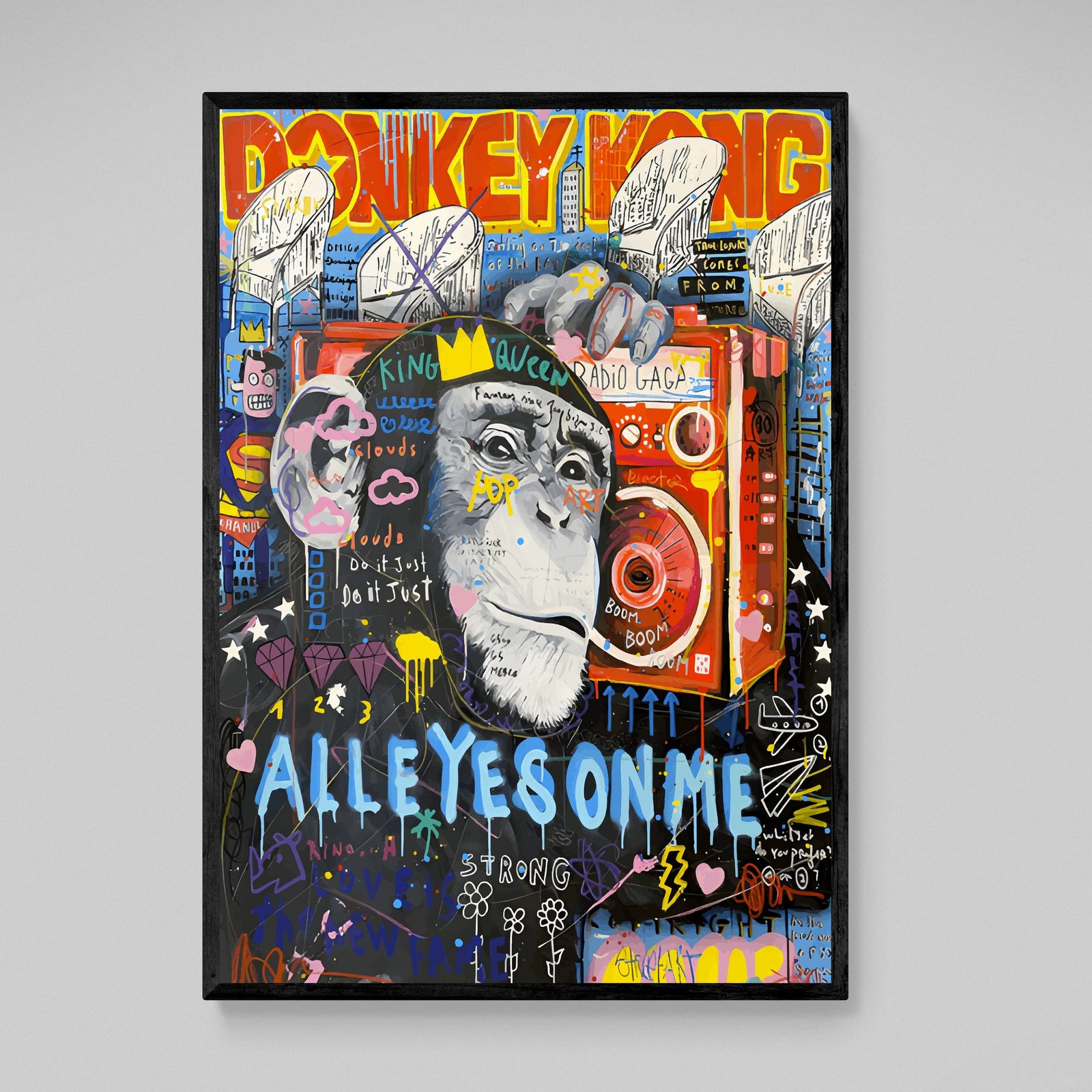 Monkey Graffiti Wall Art - The Trendy Art