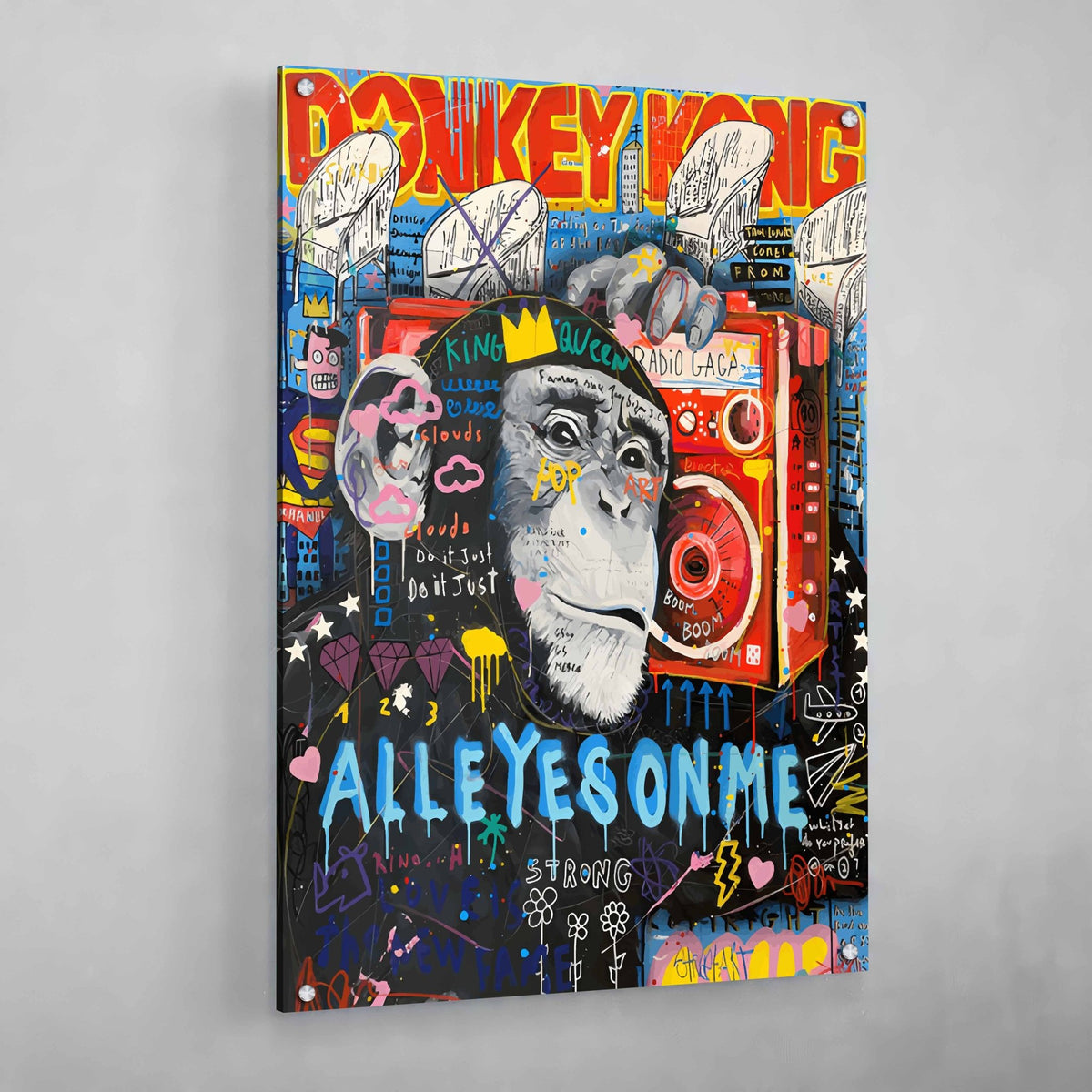 Monkey Graffiti Wall Art - The Trendy Art
