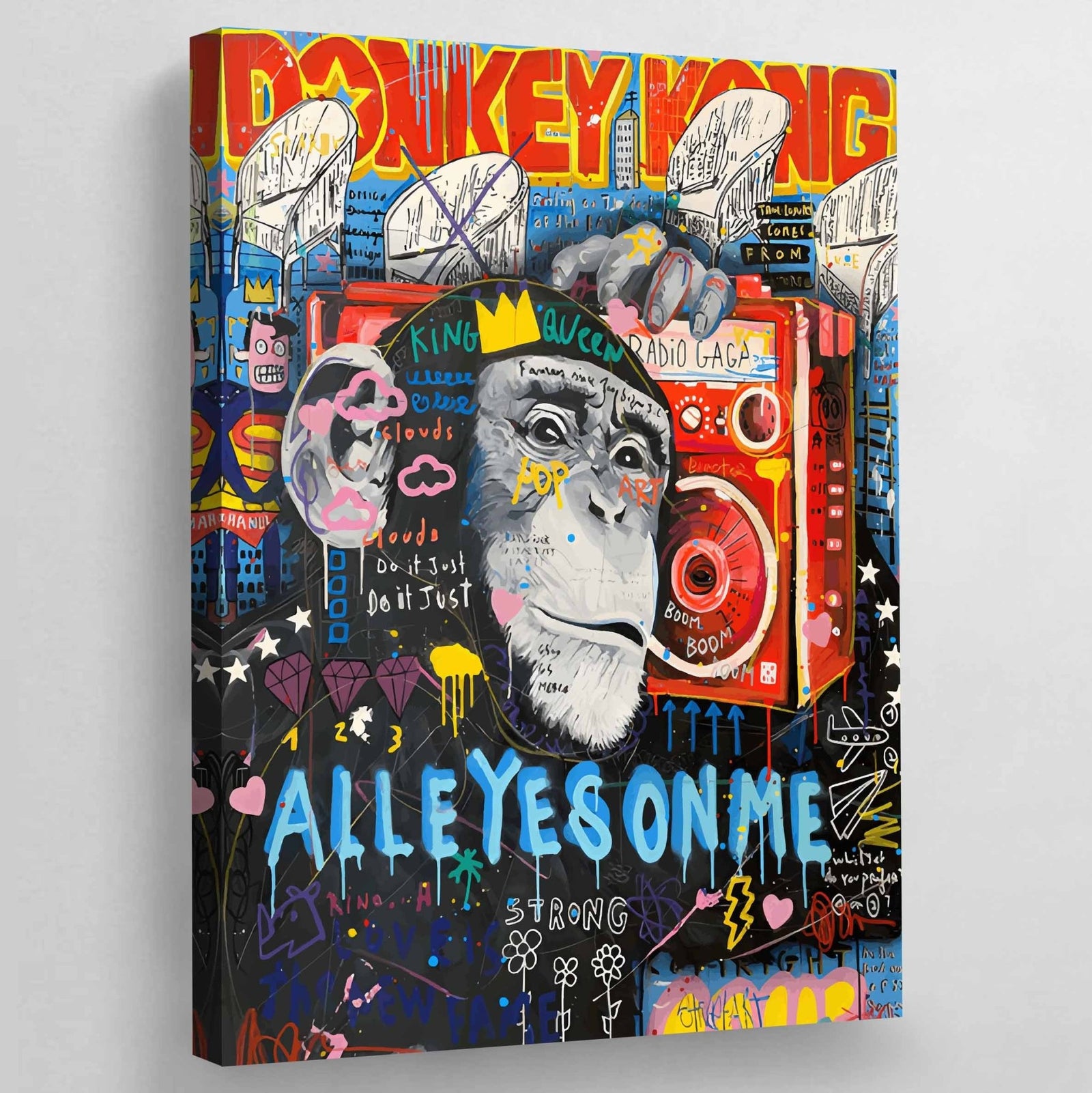 Monkey Graffiti Wall Art - The Trendy Art