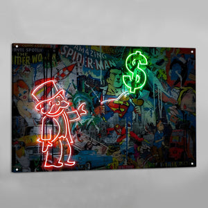 Neon Effect Graffiti Wall Art - The Trendy Art