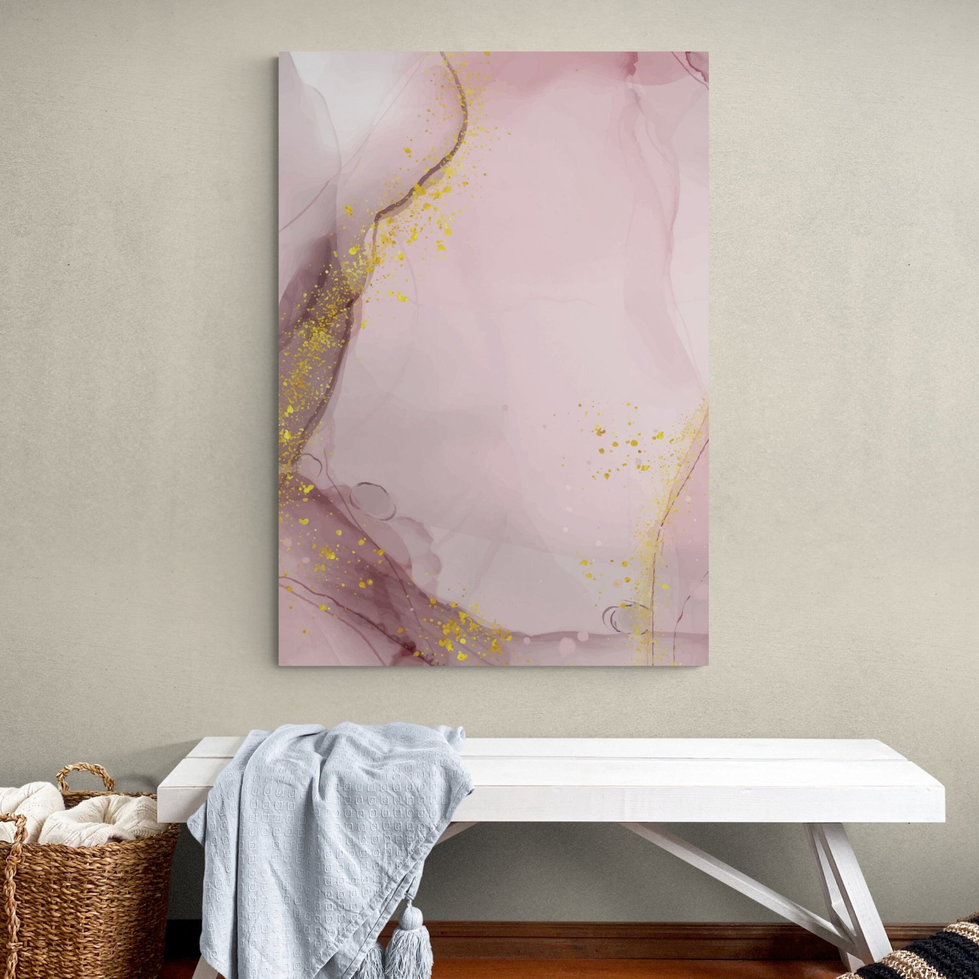 Pink and Gold Marble Wall Art - The Trendy Art