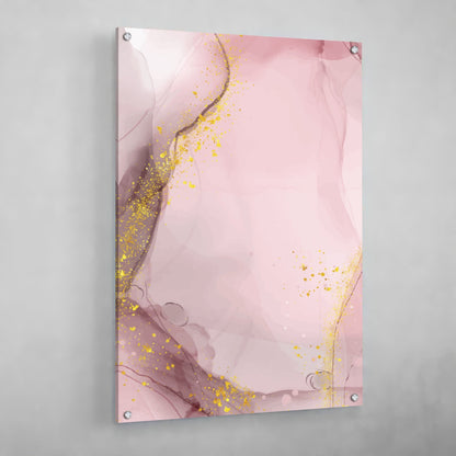 Pink and Gold Marble Wall Art - The Trendy Art