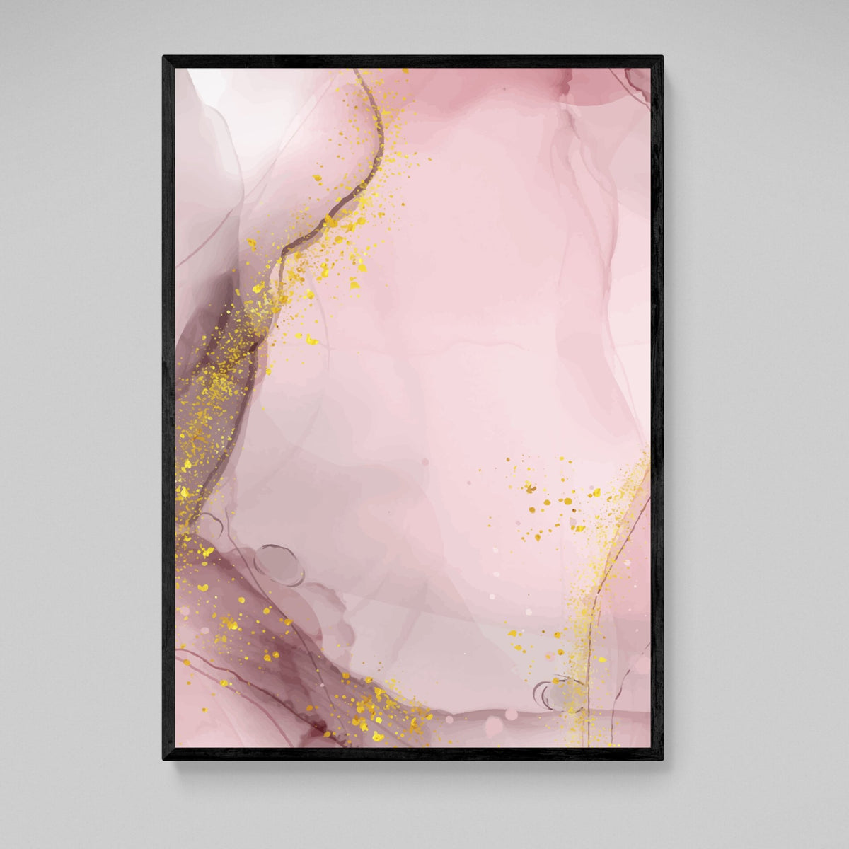 Pink and Gold Marble Wall Art - The Trendy Art