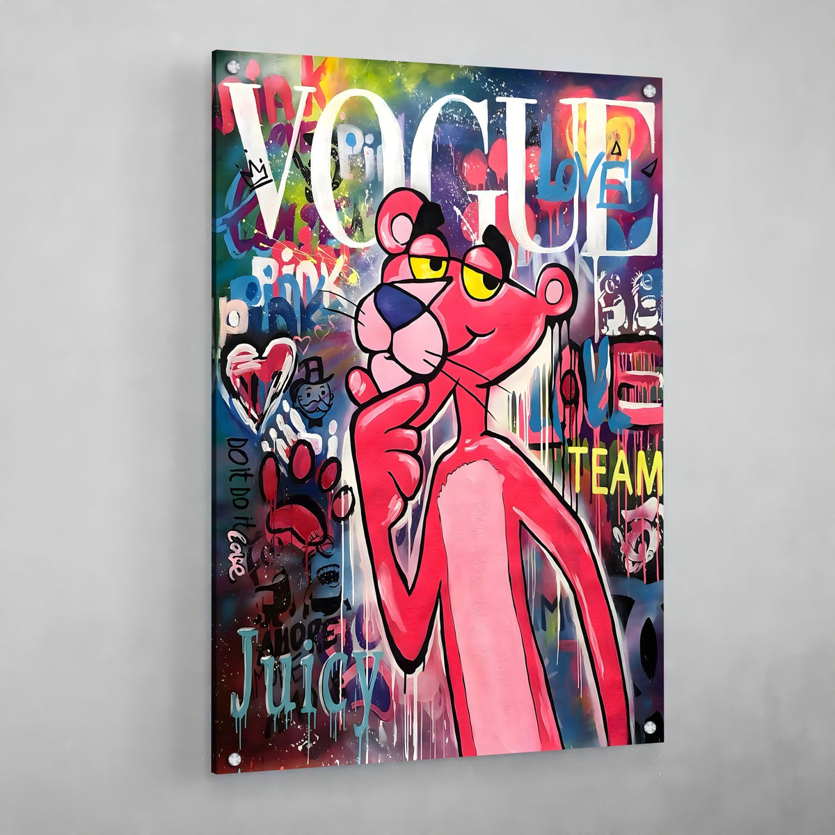 Pink Graffiti Wall Art - The Trendy Art