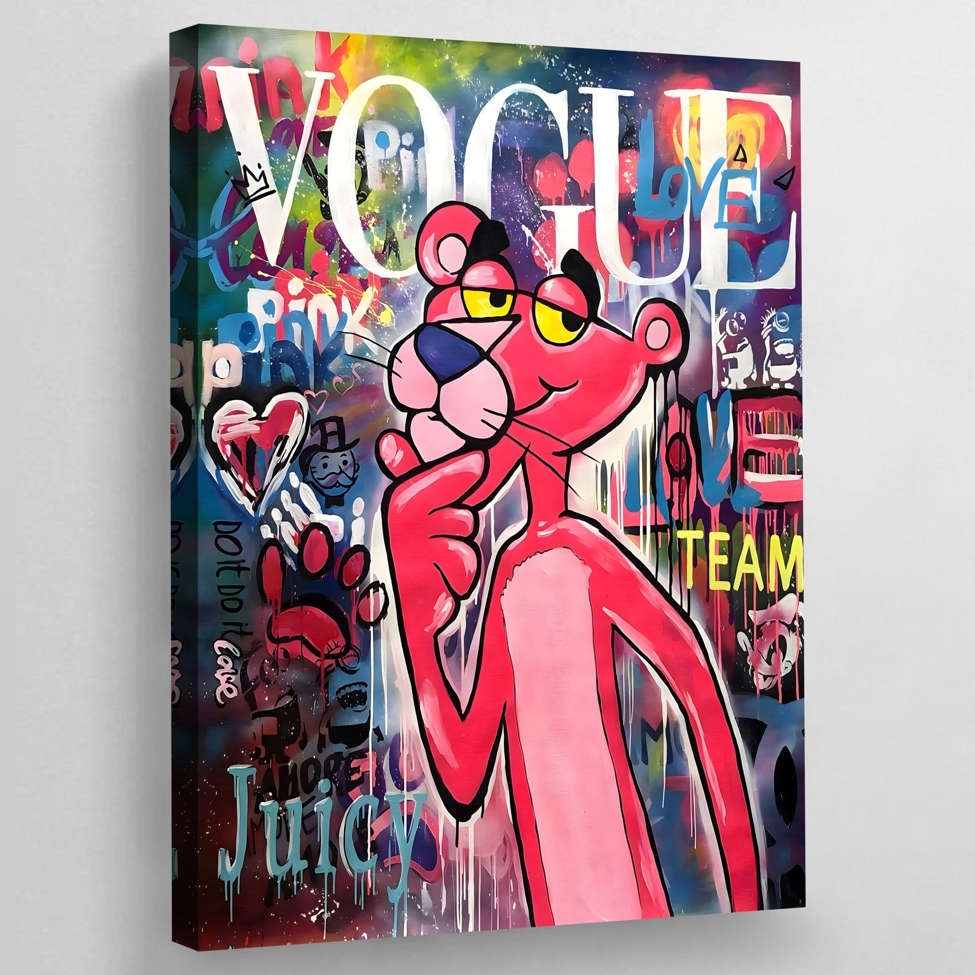 Pink Graffiti Wall Art - The Trendy Art