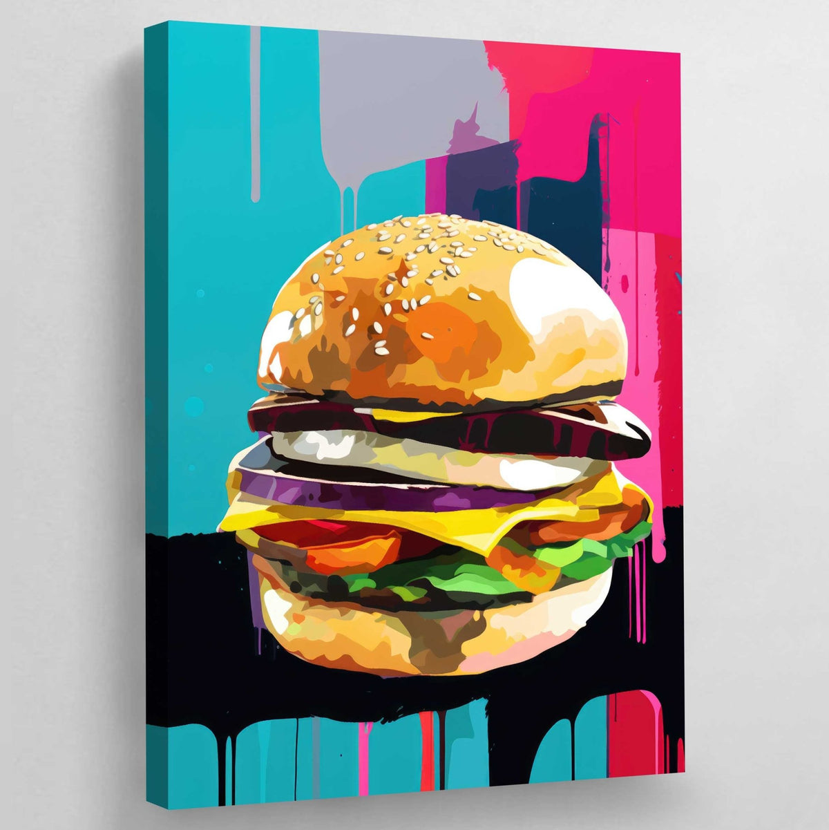 Pop Art Burger Canvas - The Trendy Art