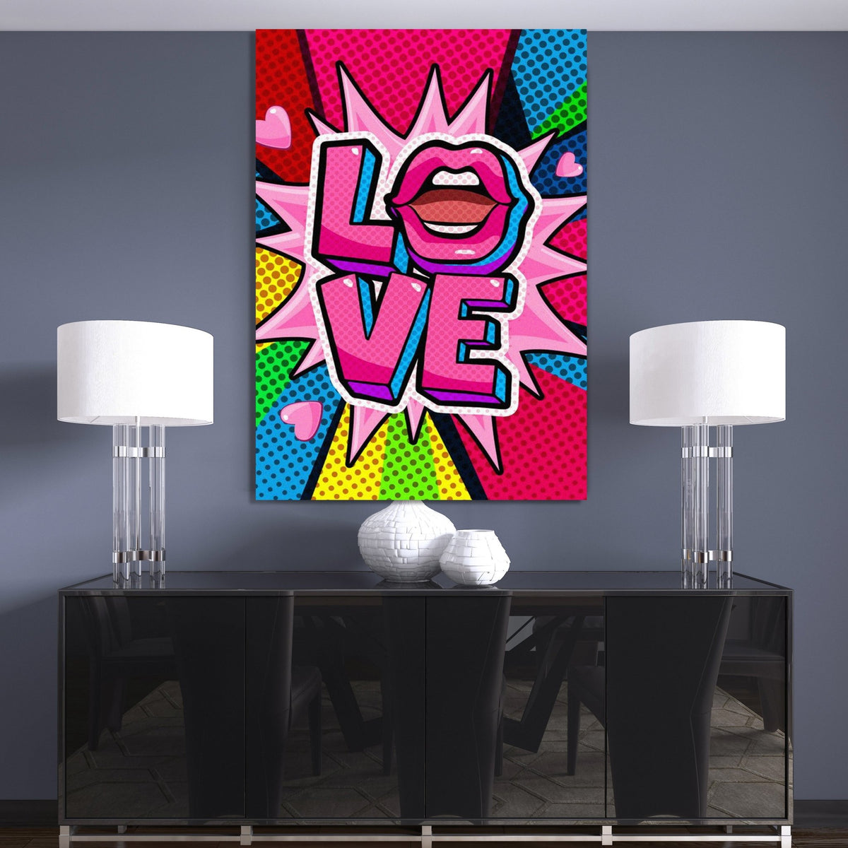 Pop Art Love Canvas - The Trendy Art