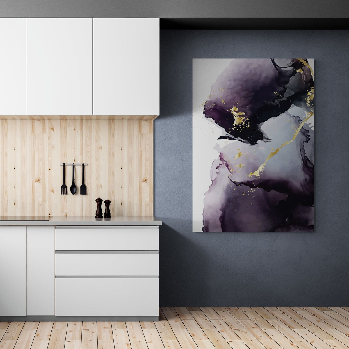 Purple Marble Wall Art - The Trendy Art