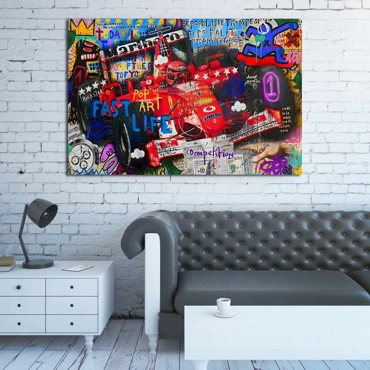 Racing Graffiti Wall Art - The Trendy Art