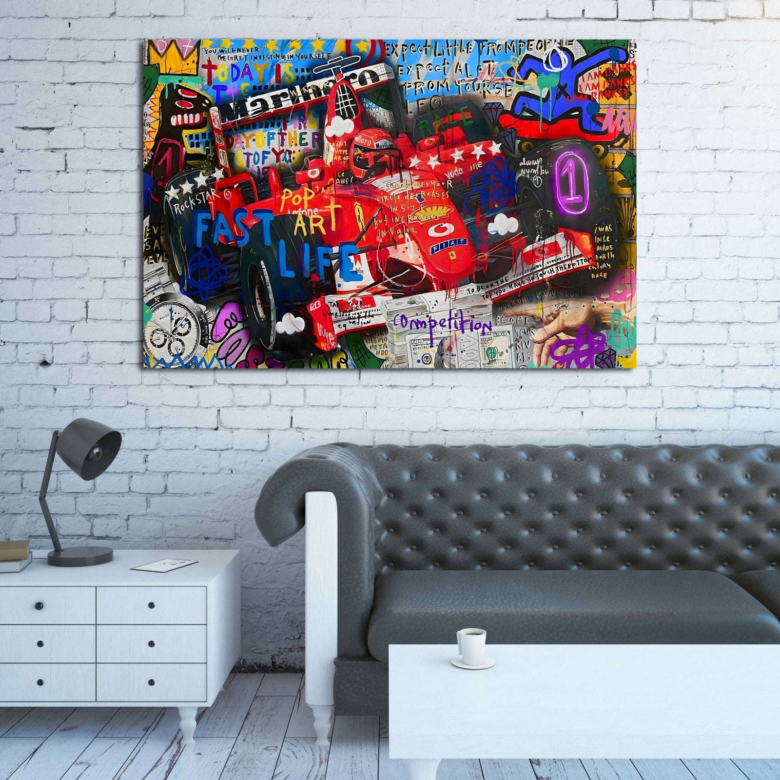 Racing Graffiti Wall Art - The Trendy Art