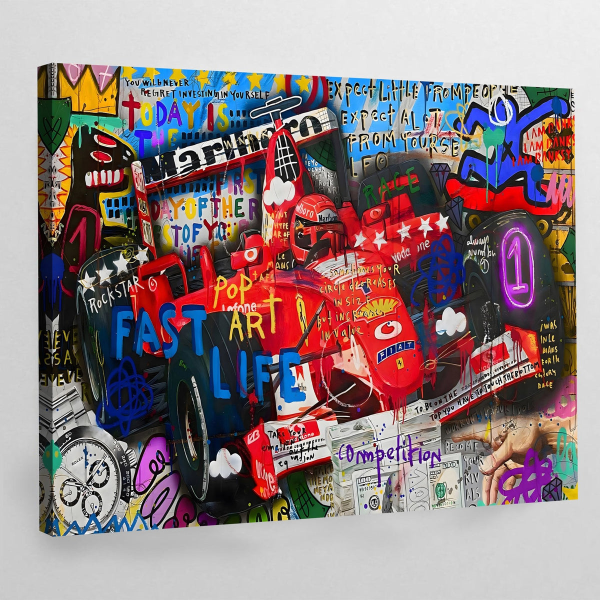 Racing Graffiti Wall Art - The Trendy Art